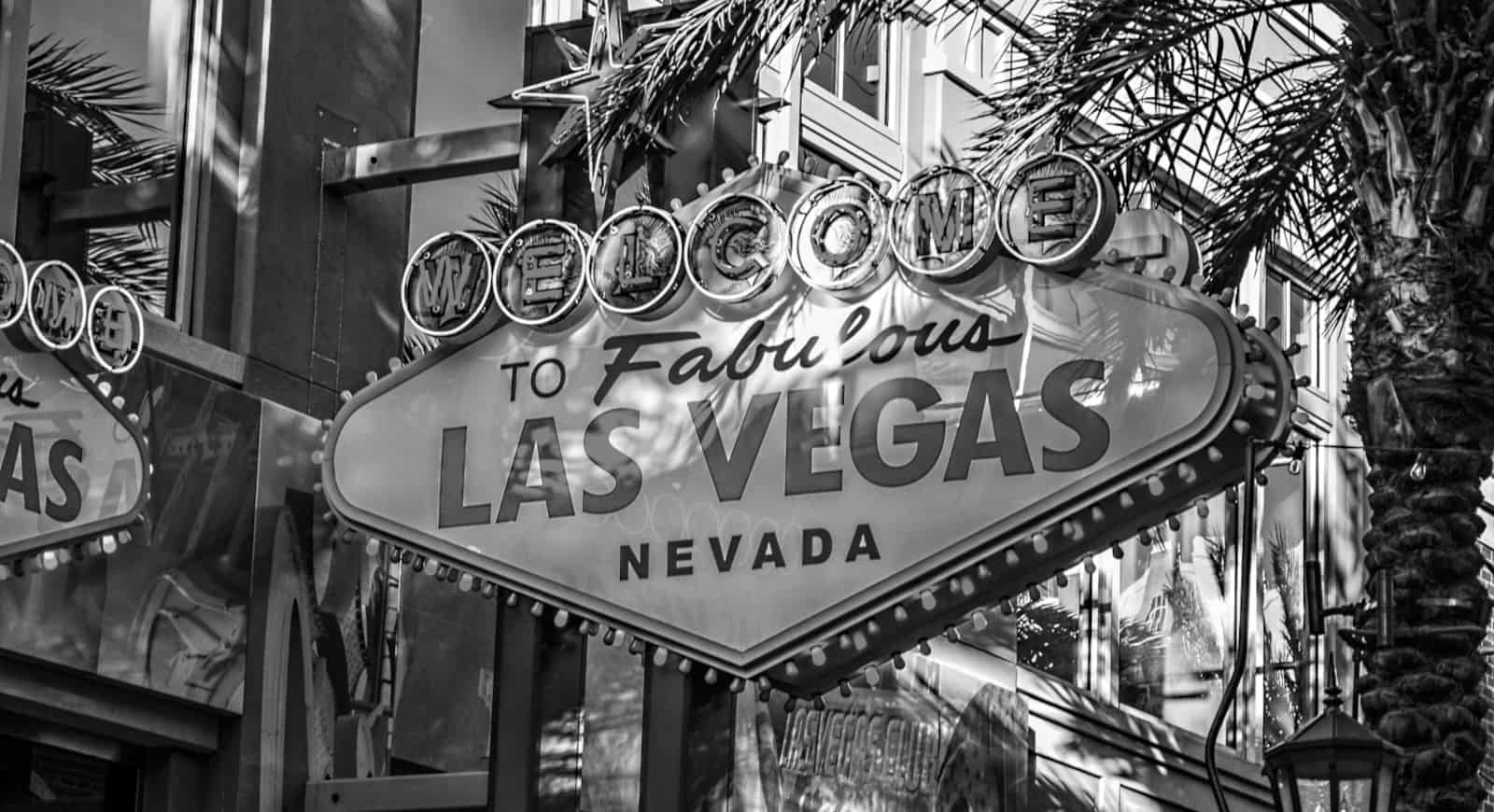 Welcome to Las Vegas Sign Black and White