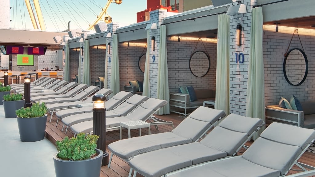 The LINQ Pool Cabanas