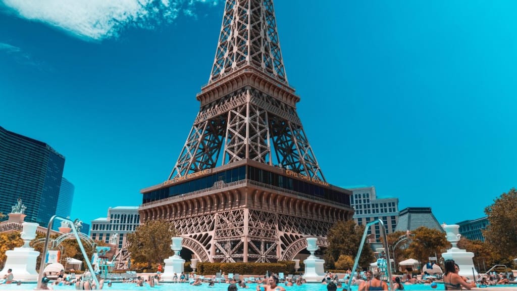 Paris Las Vegas Pool Eiffel Tower View