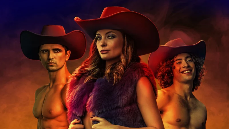 Performers from Atomic Saloon Show in Western-themed costumes at The Venetian Las Vegas