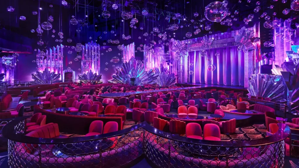Interior of Voltaire cabaret-style venue at The Venetian Resort Las Vegas