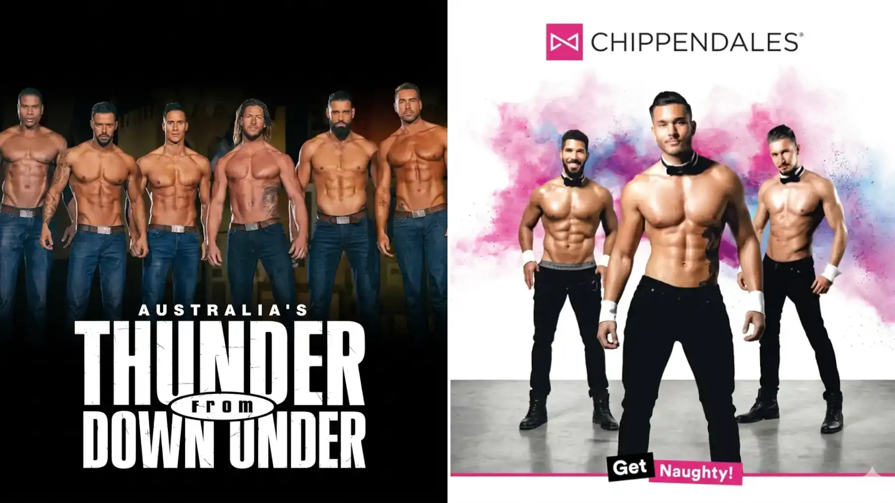 Thunder From Down Under vs Chippendales Las Vegas male revue comparison