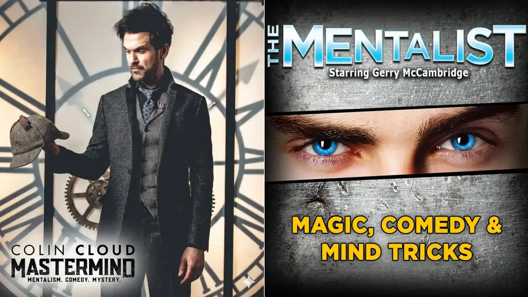 Colin Cloud and The Mentalist side by side for a Las Vegas mentalism show comparison