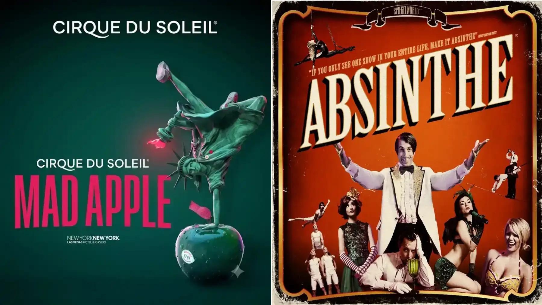 Mad Apple vs Absinthe Las Vegas show comparison