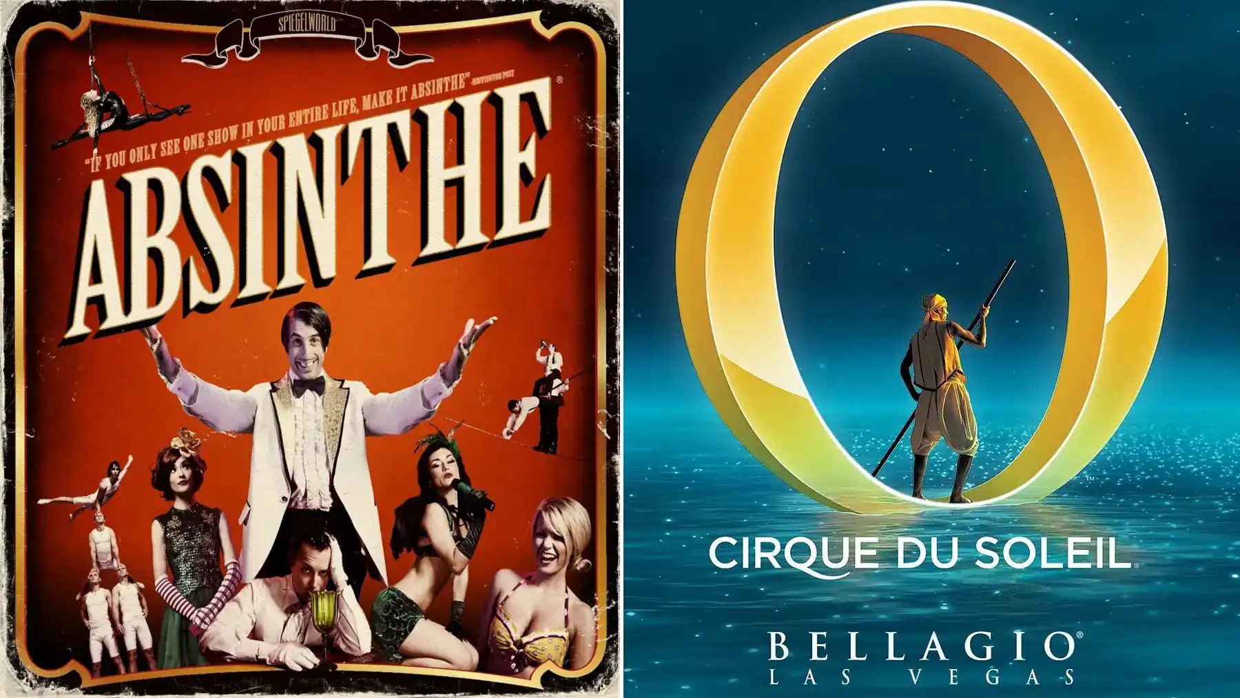 Absinthe and O by Cirque du Soleil Las Vegas show comparison