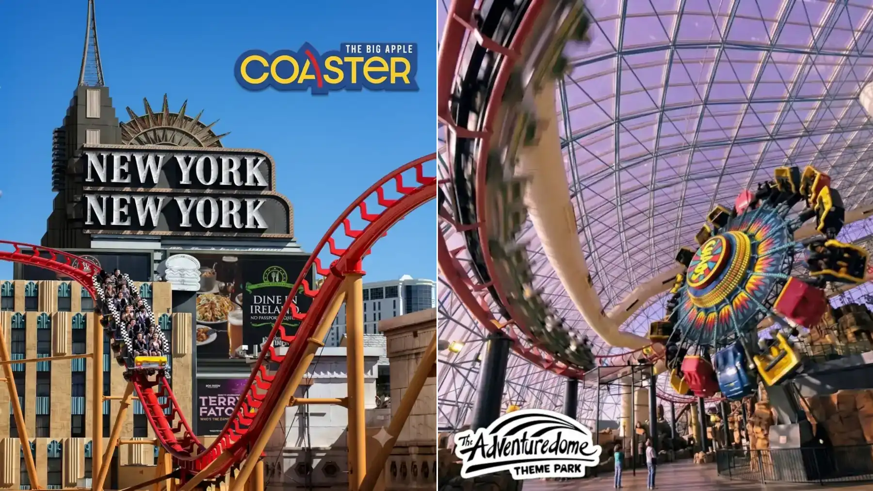 The Big Apple Coaster at New York-New York and Adventuredome at Circus Circus in Las Vegas