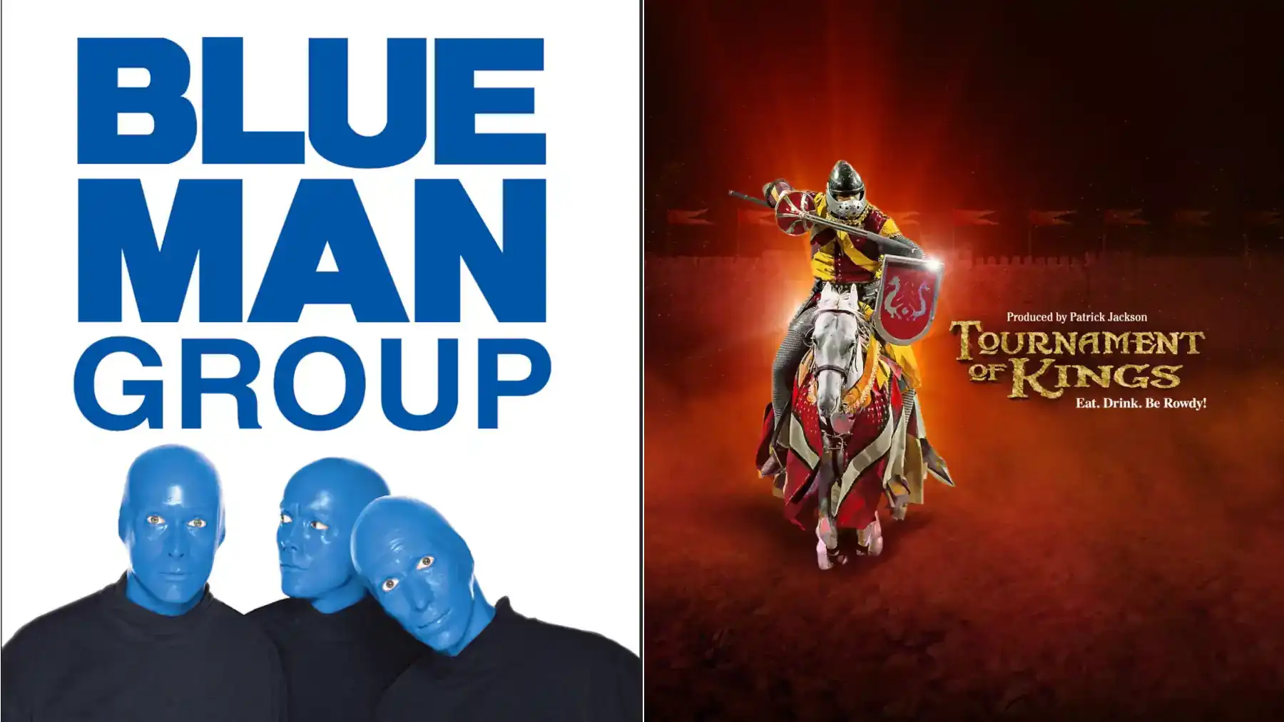 Blue Man Group vs Tournament of Kings Las Vegas show comparison