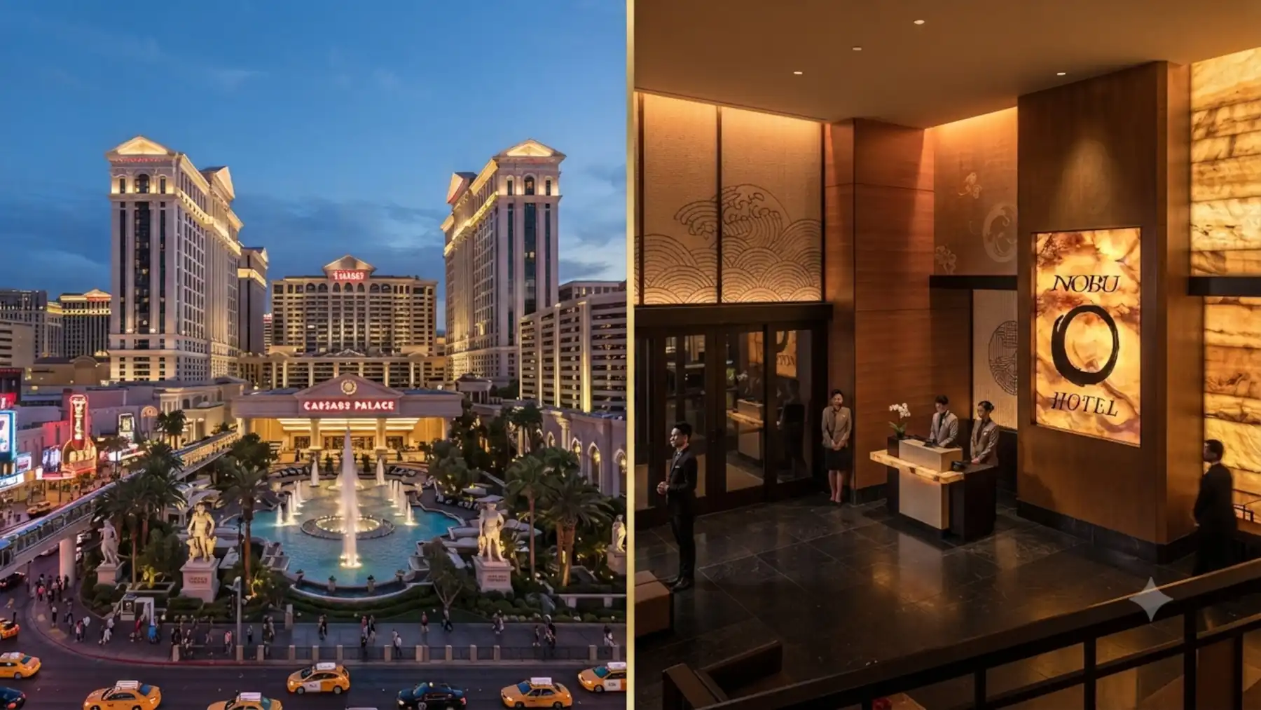 Caesars Palace and Nobu Hotel at Caesars Palace in Las Vegas