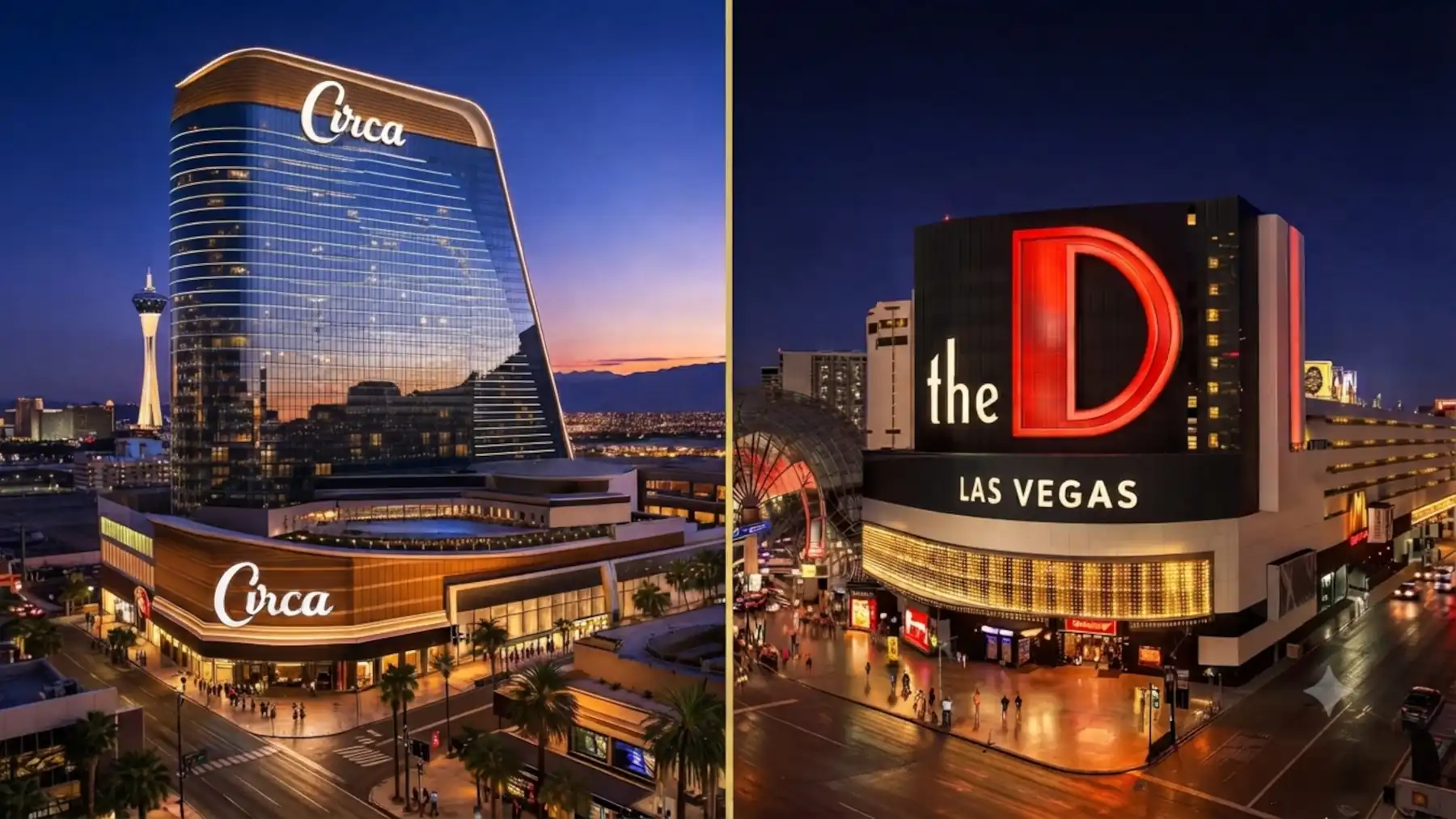 Circa and The D hotels in Downtown Las Vegas