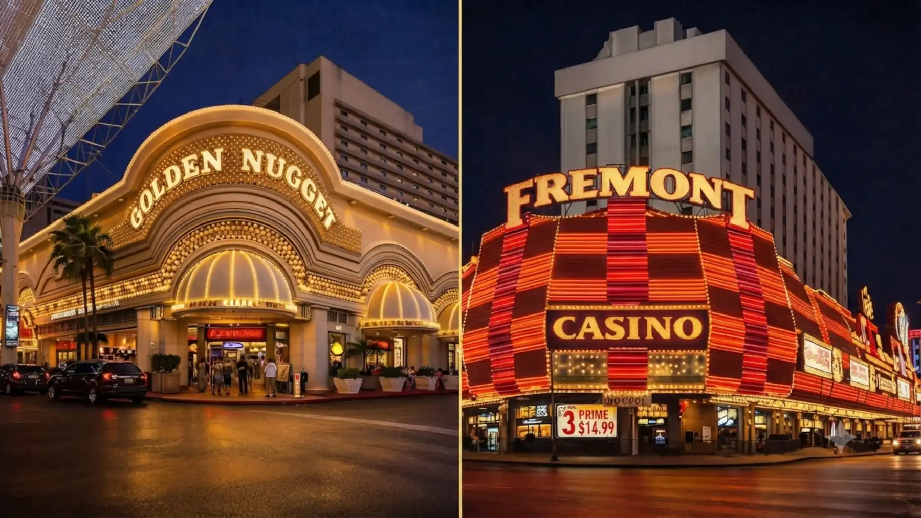 Golden Nugget and Fremont hotels in Downtown Las Vegas