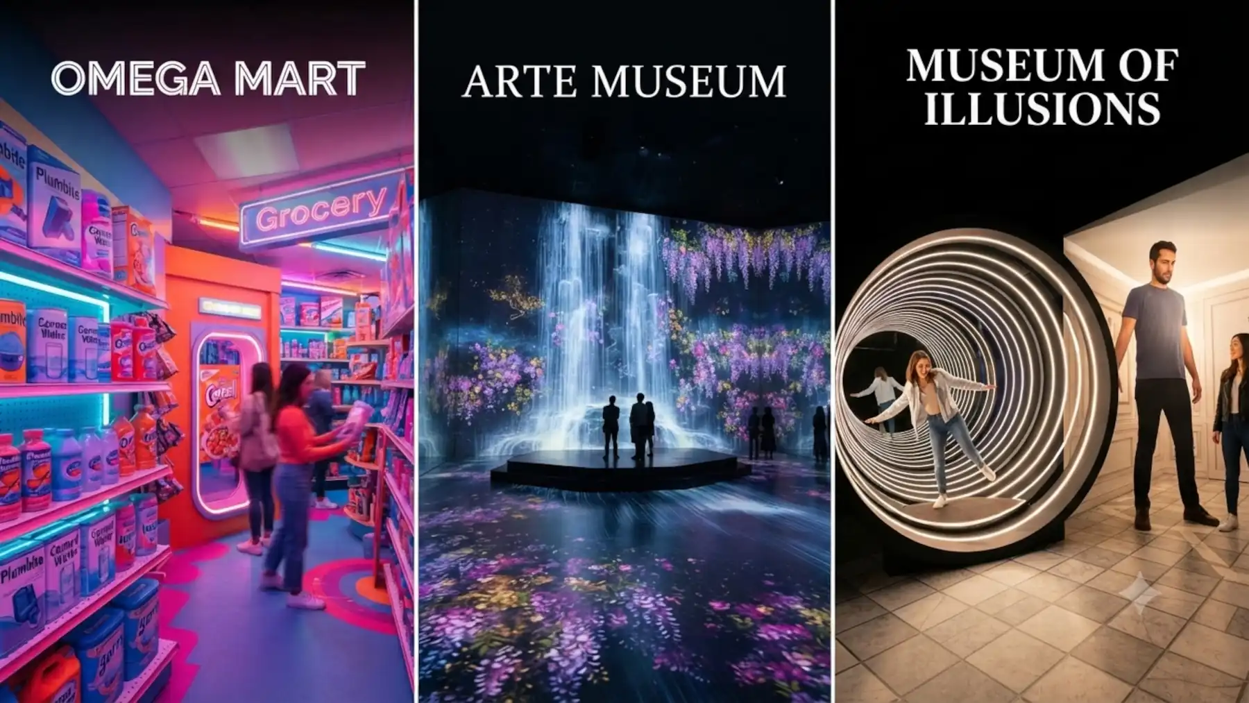 Omega Mart, Arte Museum Las Vegas, and Museum of Illusions Las Vegas