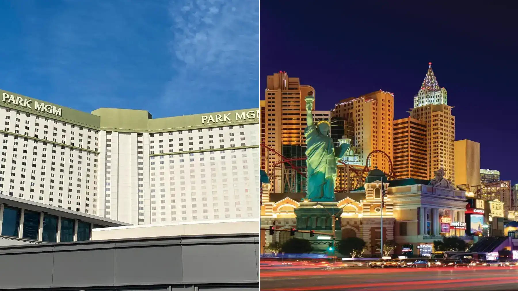Park MGM and New York-New York hotels in Las Vegas comparison
