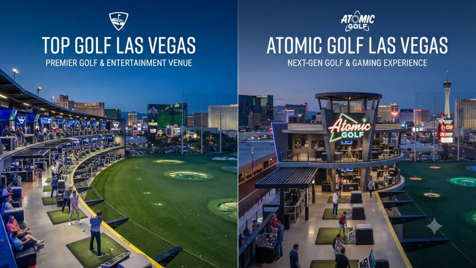 Topgolf Las Vegas and Atomic Golf Las Vegas golf entertainment venues